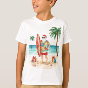 Surfing Santa at the beach Christmas Party T-Shirt