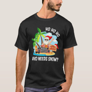 Surfing Santa Christmas In July Summer Beach Who N T-Shirt
