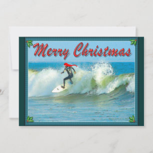 Surfing Santa Christmas Invitation