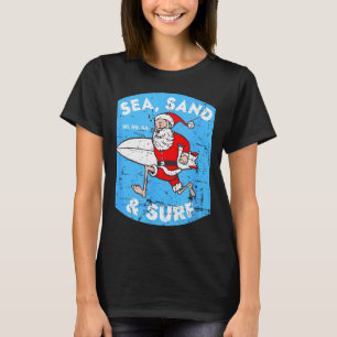 Surfing Santa - Christmas Surfboarding Santa Claus T-Shirt