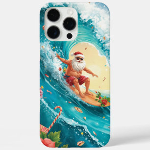 Surfing Santa Christmas with Santa Surfer iPhone 16 Pro Max Case
