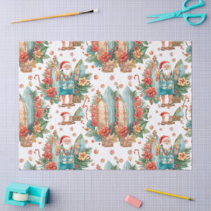 Surfing Santa Christmas Wrapping Paper Sheets