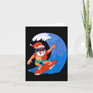 Surfing Santa Claus Christmas X-mas Gift  Card