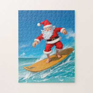 Surfing Santa Claus Jigsaw Puzzle