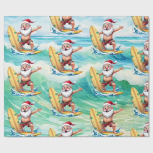 Surfing Santa Claus  Wrapping Paper