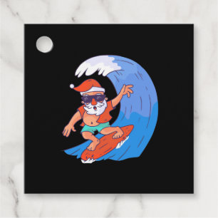 Surfing Santa Favour Tags
