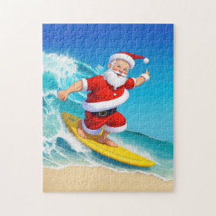 Surfing Santa Jigsaw Puzzle