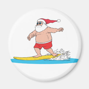 Surfing Santa Magnet