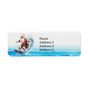 Surfing Santa on the wave for Christmas