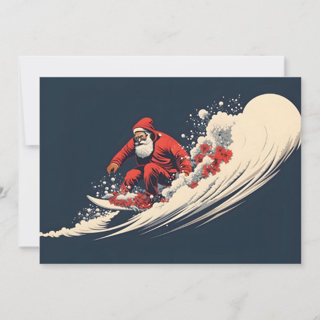 Surfing Santa Summer Christmas Announcement (Front)