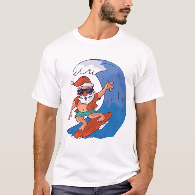 Surfing Santa T-Shirt (Front)