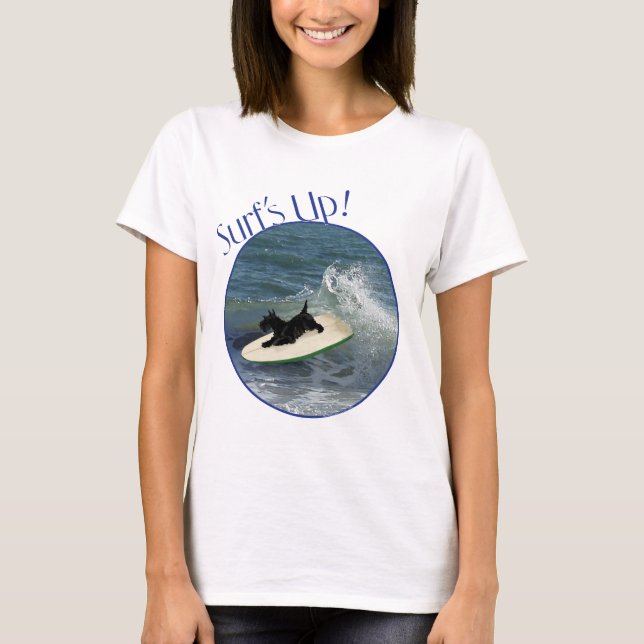 Surfing Scottish Terrier T-Shirt (Front)