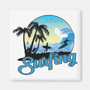 Surfing Sea Beach Magnet