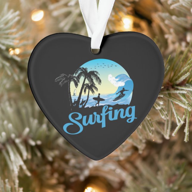 Surfing Sea Beach Ornament (Tree)