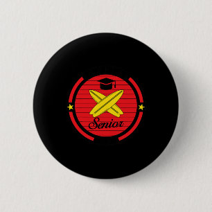 Surfing Shark Eating Pepperoni Pizza 2 Inch Round Button