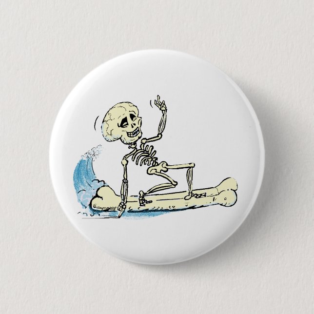 sUrFiNg SkELeToN 2 Inch Round Button (Front)