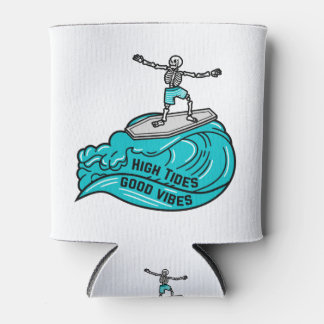Surfing Skeleton, High Tides and Good Vibes Can Cooler
