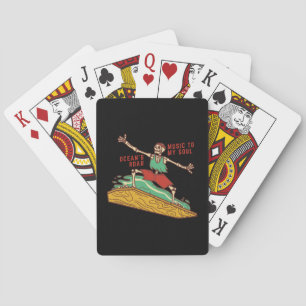 Surfing Skeleton on  Playing Cards
