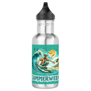 Surfing Skeleton Summerween Beach Vibes 532 Ml Water Bottle