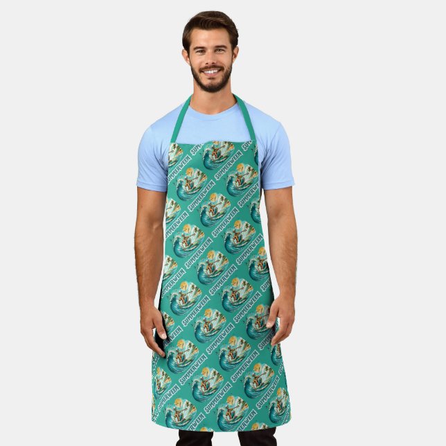 Surfing Skeleton Summerween Beach Vibes Apron (Worn)
