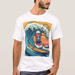 Surfing Skeleton: Wave Rider Vibes T-Shirt