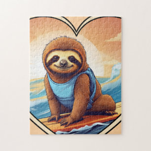 Surfing Sloth Jigsaw Puzzle