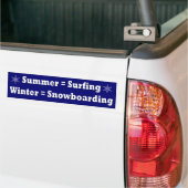 Surfing & Snowboarding Equation bumper sticker (On Truck)