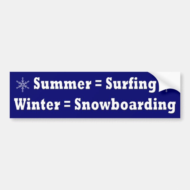 Surfing & Snowboarding Equation bumper sticker (Front)
