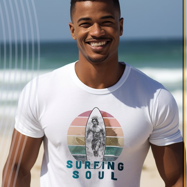 Surfing Soul Retro Surfer Design T-Shirt (Creator Uploaded)