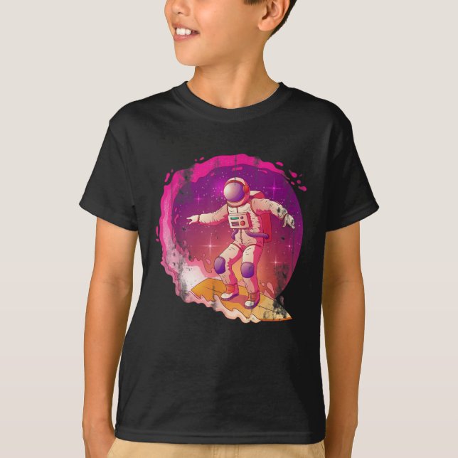 Surfing Space Ocean Surfer Idea Astronaut T-Shirt (Front)