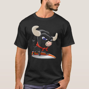 Surfing spot Spain with cute bull T-Shirt