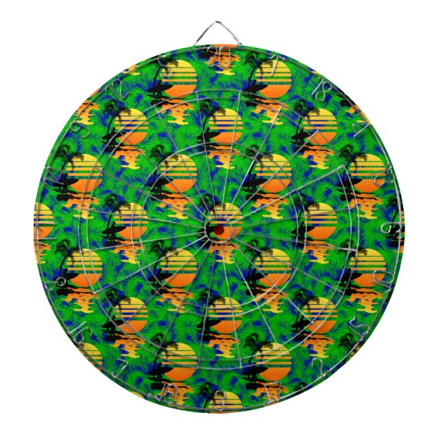 Surfing Sunset Dartboard (Front)