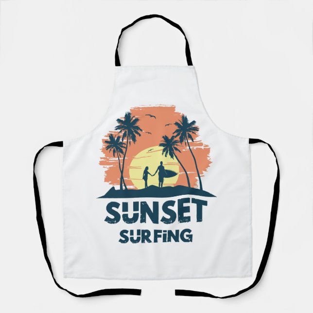Surfing -Sunset Surfing  Apron (Front)
