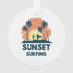 Surfing -Sunset Surfing Ornament