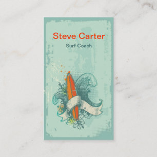 Surfing , Surf Coach Trainer Master Water Sport Business Card