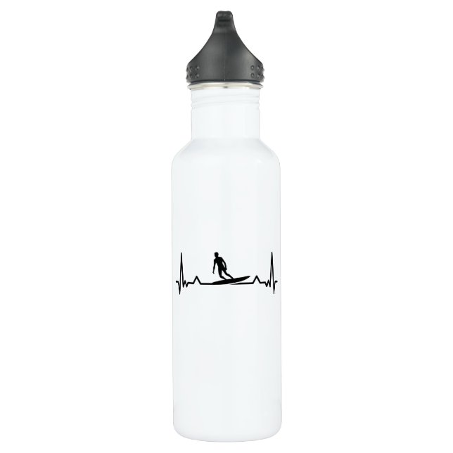 Surfing Surf Heartbeat Line Funny Gifts 710 Ml Water Bottle (Right)