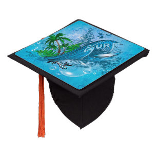 Surfing, surfboard graduation cap topper