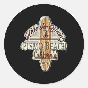 Surfing, Surfboard, Surfer Pismo Beach, California Classic Round Sticker