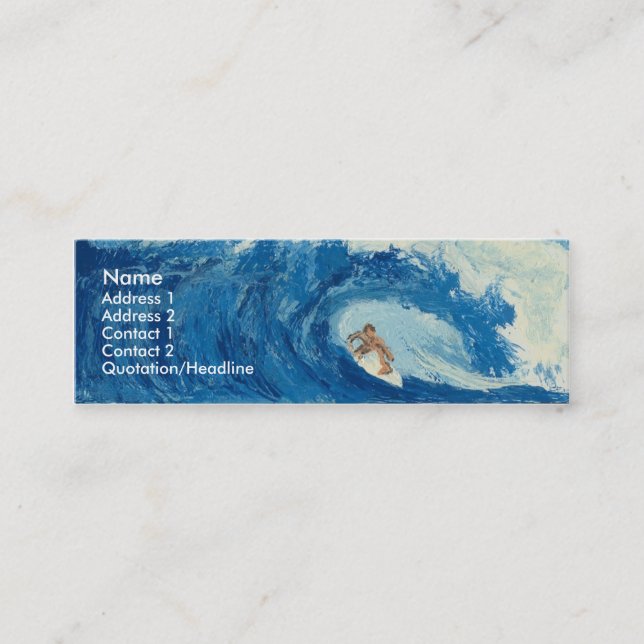 Surfing Surfer Tube Ride Ocean Wave Profile Card (Front)