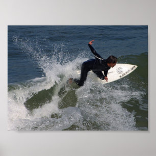 Surfing Surfers Waves Ocean Poster