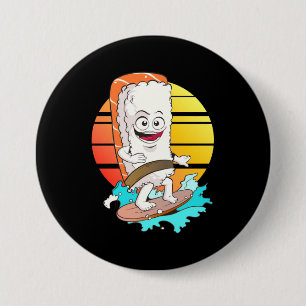 Surfing Sushi 3 Inch Round Button
