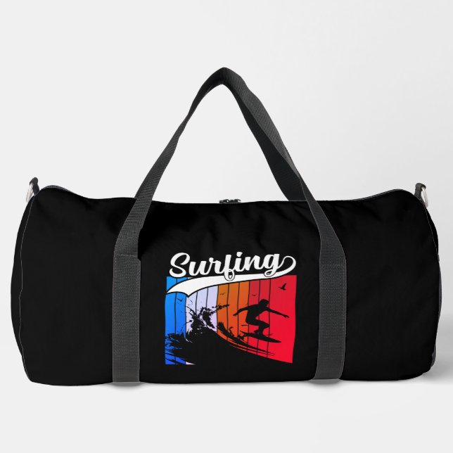 Surfing the Big Wave Vibes Duffle Bag (Front)