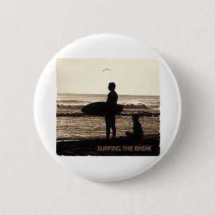 surfing the break 2 inch round button