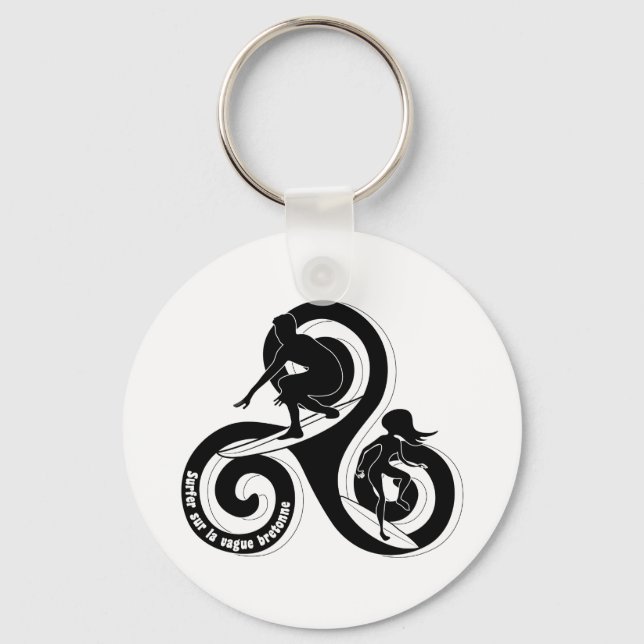 Surfing the Breton Wave Keychain (Front)