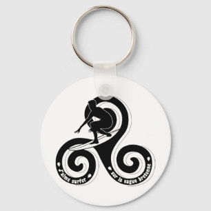Surfing the Breton Wave (Man version) Keychain