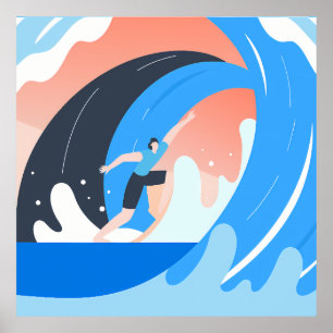 Surfing the Color Wave Poster