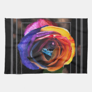 Surfing the Rainbow Rose Kitchen Towel