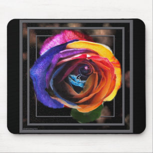 Surfing the Rainbow Rose Mouse Pad