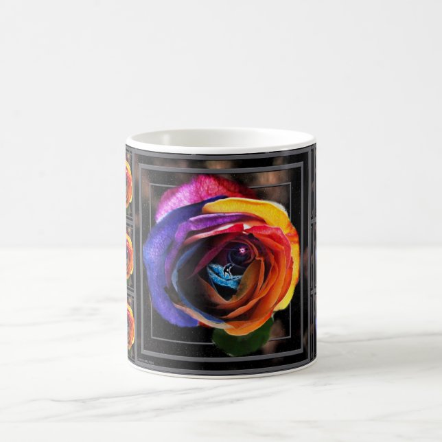 Surfing the Rainbow Rose Mug (Center)