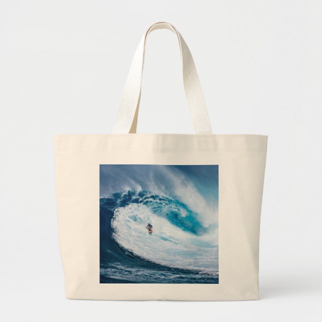 Surfing the Tubes Large Tote Bag (Front)